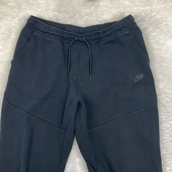 Nike Tech Fleece Sweat Pants Mens2XL Black Joggers Cargo Zip Pocket Tapered *See - Picture 2 of 12
